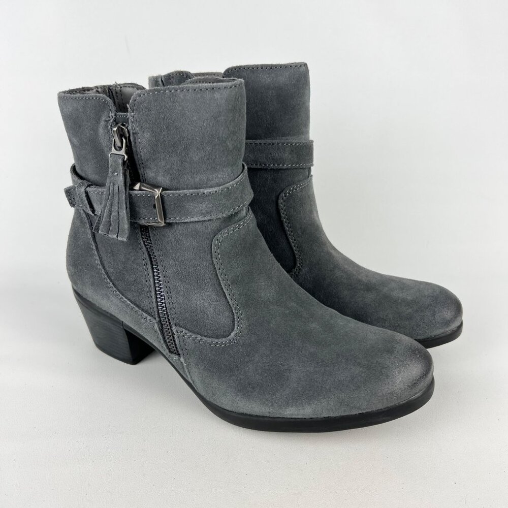 Earth Origins Womens Tori Gray Suede Ankle Booties Water Repellent size 9.5 - Picture 1 of 16